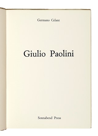  Paolini Giulio : Un quadro. Arte, Cataloghi di arte, Monografie di artisti, Arte, Collezionismo e Bibliografia  - Auction Books, Autographs and Manuscripts - Libreria Antiquaria Gonnelli - Casa d'Aste - Gonnelli Casa d'Aste