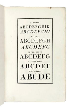 Saggio de' caratteri e fregi della tipografia... Tipografi e Stampatori, Collezionismo e Bibliografia  - Auction Books, Autographs and Manuscripts - Libreria Antiquaria Gonnelli - Casa d'Aste - Gonnelli Casa d'Aste