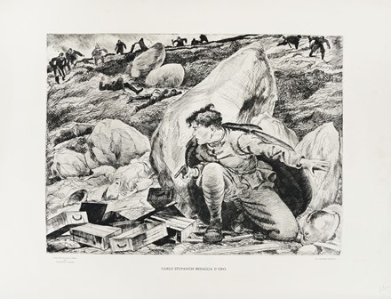  Autori vari : Lotto composto di 3 incisioni per la Medaglia d'Oro al valore.  Salvatore Fiume  (Comiso, 1915 - Milano, 1997), Francesco Chiappelli  (Pistoia, 1890 - Firenze, 1947)  - Asta Arte Antica, Moderna e Contemporanea - Libreria Antiquaria Gonnelli - Casa d'Aste - Gonnelli Casa d'Aste