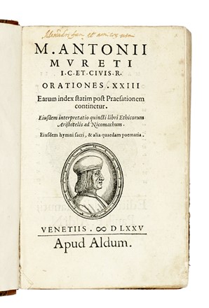  Muret Marc Antoine : Orationes XXIII. Earum index statim post praefationem continetur... Aldina, Letteratura classica, Collezionismo e Bibliografia, Letteratura  - Auction Books, Autographs and Manuscripts - Libreria Antiquaria Gonnelli - Casa d'Aste - Gonnelli Casa d'Aste