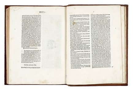  Plato, Ficino Marsilio : [Opera. Tr: Marsilius Ficinus. Prohemium Marsilii ficini florentini in libros Platonis ad Laurentium Medicem virum magnanimum]. Timaeus. [con:] Critias. [Con:] De legibus.  - Asta Libri, autografi e manoscritti - Libreria Antiquaria Gonnelli - Casa d'Aste - Gonnelli Casa d'Aste