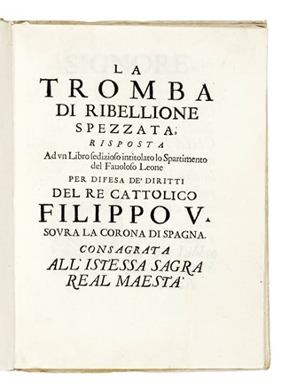  Malatesta Marc'Antonio Pandolfo : La tromba di ribellione spezzata, risposta ad un libro sedizioso... Storia, Storia, Diritto e Politica  - Auction Books, Autographs and Manuscripts - Libreria Antiquaria Gonnelli - Casa d'Aste - Gonnelli Casa d'Aste