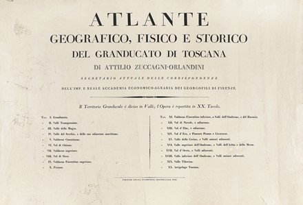  Attilio Zuccagni Orlandini  (Fiesole, 1784 - Firenze, 1872) : Atlante geografico, fisico e storico del Granducato di Toscana.  - Asta Arte Antica, Moderna e Contemporanea - Libreria Antiquaria Gonnelli - Casa d'Aste - Gonnelli Casa d'Aste