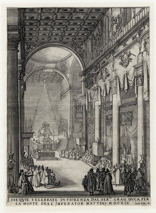  Jacques Callot  (Nancy, 1592 - 1635) : Le Catafalque de l'Empereur Mathias.  - Asta Arte Antica, Moderna e Contemporanea - Libreria Antiquaria Gonnelli - Casa d'Aste - Gonnelli Casa d'Aste