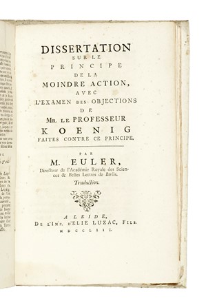  Voltaire Fran�ois-Marie Arouet (de), Leibniz Gottfried Wilhelm von, Maupertuis Pierre Louis : Maupertuisiana. Aritmetica, Scienze tecniche e matematiche, Scienze tecniche e matematiche  Leonhard Euler  - Auction Books, Autographs and Manuscripts - Libreria Antiquaria Gonnelli - Casa d'Aste - Gonnelli Casa d'Aste