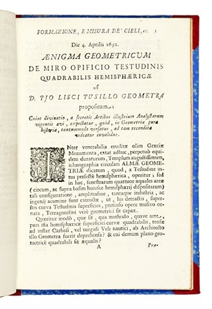  Viviani Vincenzo : Formazione, e misura di tutti i cieli... Scienze tecniche e matematiche  - Auction Books, Autographs and Manuscripts - Libreria Antiquaria Gonnelli - Casa d'Aste - Gonnelli Casa d'Aste