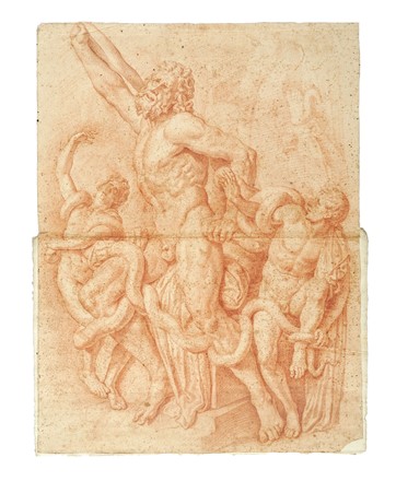  Anonimo del XVIII secolo : Laocoonte / Studio per figura virile con braccio levato.  - Asta Arte Antica, Moderna e Contemporanea - Libreria Antiquaria Gonnelli - Casa d'Aste - Gonnelli Casa d'Aste