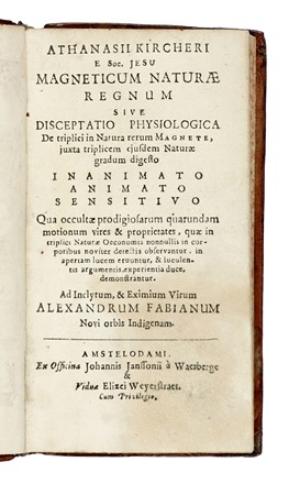  Kircher Athanasius : Magneticum naturae regnum... Scienze tecniche e matematiche  - Auction Books, Autographs and Manuscripts - Libreria Antiquaria Gonnelli - Casa d'Aste - Gonnelli Casa d'Aste