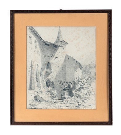  Giuseppe Abbati  (Napoli, 1836 - Firenze, 1868) : Figure e fortezza.  - Asta Arte Antica, Moderna e Contemporanea [parte II] - Libreria Antiquaria Gonnelli - Casa d'Aste - Gonnelli Casa d'Aste