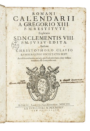  Clavius Christophorus : Romani calendarii a Gregorio XIII...  - Asta Libri, autografi e manoscritti - Libreria Antiquaria Gonnelli - Casa d'Aste - Gonnelli Casa d'Aste