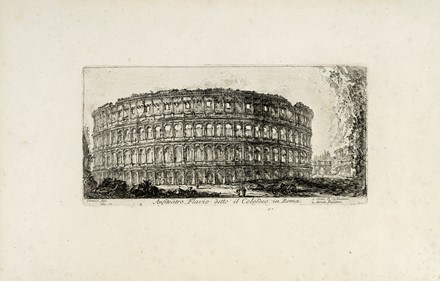  Giovanni Battista Piranesi  (Mogliano Veneto, 1720 - Roma, 1778) : Vestigj del Tempio di Giove Statore / Anfiteatro Flavio detto il Colosseo in Roma.  - Asta Arte Antica, Moderna e Contemporanea - Libreria Antiquaria Gonnelli - Casa d'Aste - Gonnelli Casa d'Aste