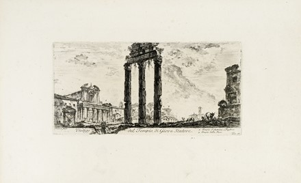  Giovanni Battista Piranesi  (Mogliano Veneto, 1720 - Roma, 1778) : Vestigj del Tempio di Giove Statore / Anfiteatro Flavio detto il Colosseo in Roma.  - Asta Arte Antica, Moderna e Contemporanea - Libreria Antiquaria Gonnelli - Casa d'Aste - Gonnelli Casa d'Aste