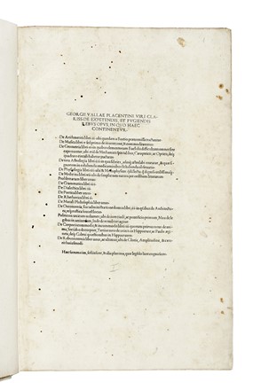  Valla Giorgio : De expetendis, et fugiendis rebus opus...  - Asta Libri, autografi e manoscritti - Libreria Antiquaria Gonnelli - Casa d'Aste - Gonnelli Casa d'Aste