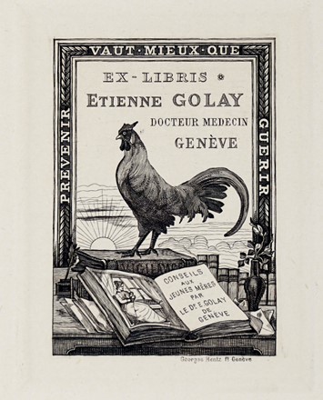  Jules Georges Hantz  (La Chaux-de-Fonds, 1846 - Ginevra, 1920) : Ex Libris Georges Hantz.  - Asta Arte Antica, Moderna e Contemporanea [parte II] - Libreria Antiquaria Gonnelli - Casa d'Aste - Gonnelli Casa d'Aste
