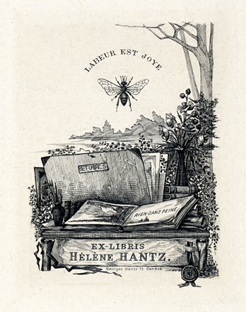 Jules Georges Hantz  (La Chaux-de-Fonds, 1846 - Ginevra, 1920) : Ex Libris Georges Hantz.  - Asta Arte Antica, Moderna e Contemporanea [parte II] - Libreria Antiquaria Gonnelli - Casa d'Aste - Gonnelli Casa d'Aste