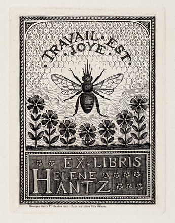  Jules Georges Hantz  (La Chaux-de-Fonds, 1846 - Ginevra, 1920) : Ex Libris Georges Hantz.  - Asta Arte Antica, Moderna e Contemporanea [parte II] - Libreria Antiquaria Gonnelli - Casa d'Aste - Gonnelli Casa d'Aste