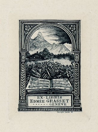  Jules Georges Hantz  (La Chaux-de-Fonds, 1846 - Ginevra, 1920) : Ex Libris Georges Hantz.  - Asta Arte Antica, Moderna e Contemporanea [parte II] - Libreria Antiquaria Gonnelli - Casa d'Aste - Gonnelli Casa d'Aste