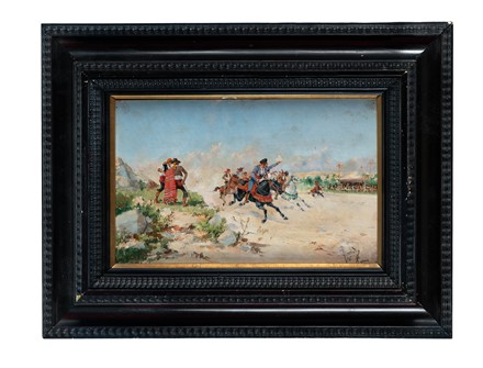 Salvador Sanchez Barbudo  (Jerez de la Frontera, 1857 - Roma, 1917) : Corsa ippica.  - Asta Arte Antica, Moderna e Contemporanea [parte II] - Libreria Antiquaria Gonnelli - Casa d'Aste - Gonnelli Casa d'Aste
