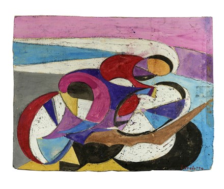 Enzo Benedetto  (Reggio Calabria, 1905 - Roma, 1993) : Motociclista futurista.  - Auction Arte Antica, Moderna e Contemporanea [parte II] - Libreria Antiquaria Gonnelli - Casa d'Aste - Gonnelli Casa d'Aste