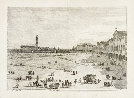  Antonio Canal (detto il Canaletto)  (Venezia, 1697 - 1768) : S.a Giustina in pr� della Valle / Pr� della Valle.  - Asta Arte Antica, Moderna e Contemporanea [parte I] - Libreria Antiquaria Gonnelli - Casa d'Aste - Gonnelli Casa d'Aste