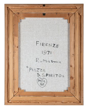  Rodolfo Marma  (Firenze, 1923 - 1998) : Piazza S. Spirito.  - Asta Arte Antica, Moderna e Contemporanea [parte II] - Libreria Antiquaria Gonnelli - Casa d'Aste - Gonnelli Casa d'Aste