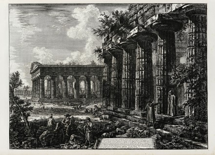  Giovanni Battista Piranesi  (Mogliano Veneto, 1720 - Roma, 1778) : Differentes Vues De Quelques Restes De Trois Grandes Edifices Qui Subsistent Encore Dans Le Milieu De L'Ancienne Ville De Pesto autrement dit Posidonia qui est situ�e dans la Lucanie.  - Auction Arte Antica, Moderna e Contemporanea [parte I] - Libreria Antiquaria Gonnelli - Casa d'Aste - Gonnelli Casa d'Aste