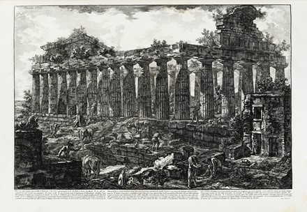  Giovanni Battista Piranesi  (Mogliano Veneto, 1720 - Roma, 1778) : Differentes Vues De Quelques Restes De Trois Grandes Edifices Qui Subsistent Encore Dans Le Milieu De L'Ancienne Ville De Pesto autrement dit Posidonia qui est situ�e dans la Lucanie.  - Auction Arte Antica, Moderna e Contemporanea [parte I] - Libreria Antiquaria Gonnelli - Casa d'Aste - Gonnelli Casa d'Aste