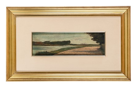  Giovanni Fattori  (Livorno, 1825 - Firenze, 1908) : Paesaggio toscano con ruscello.  - Asta Arte Antica, Moderna e Contemporanea [parte II] - Libreria Antiquaria Gonnelli - Casa d'Aste - Gonnelli Casa d'Aste
