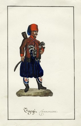  Jean Baptiste Barla  (1817 - 1896) : Lotto composto di 12 bozzetti costumistici militari orientali.  - Asta Arte Antica, Moderna e Contemporanea [parte II] - Libreria Antiquaria Gonnelli - Casa d'Aste - Gonnelli Casa d'Aste