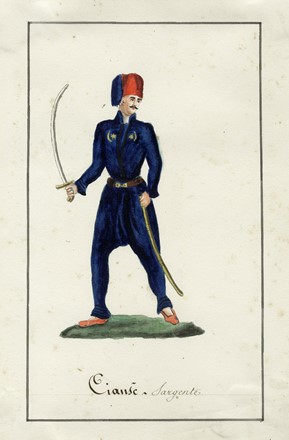  Jean Baptiste Barla  (1817 - 1896) : Lotto composto di 12 bozzetti costumistici militari orientali.  - Asta Arte Antica, Moderna e Contemporanea [parte II] - Libreria Antiquaria Gonnelli - Casa d'Aste - Gonnelli Casa d'Aste