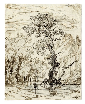 Friedrich August Elsasser  (Berlino, 1810 - Roma, 1845) : Lotto composto di 4 disegni a tema naturalistico.  - Asta Arte Antica, Moderna e Contemporanea [parte II] - Libreria Antiquaria Gonnelli - Casa d'Aste - Gonnelli Casa d'Aste