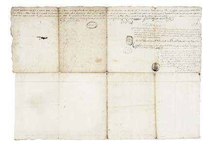  Nicola Del Carretto  (Architetto e cartografo romano attivo nella prima met� del XVIII secolo, ) : Pianta del Palazzo, e Stallone della R: C: A: posti in Trevinano Fatta per uzo di S: E: Il. Sig.or Marchese, Mario Bourbon. s. del Monte S: Maria.  - Auction Arte Antica, Moderna e Contemporanea [parte I] - Libreria Antiquaria Gonnelli - Casa d'Aste - Gonnelli Casa d'Aste