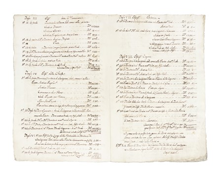  Domenico Maria Viaggi  (perito agrimensore a Bologna, ) [attribuito a] : Regesto e dieci cabrei della tenuta detta La Cagnona del Marchese Scipione Capponi nel comprensorio savignanese.  - Auction Arte Antica, Moderna e Contemporanea [parte I] - Libreria Antiquaria Gonnelli - Casa d'Aste - Gonnelli Casa d'Aste