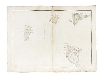  Domenico Maria Viaggi  (perito agrimensore a Bologna, ) [attribuito a] : Regesto e dieci cabrei della tenuta detta La Cagnona del Marchese Scipione Capponi nel comprensorio savignanese.  - Auction Arte Antica, Moderna e Contemporanea [parte I] - Libreria Antiquaria Gonnelli - Casa d'Aste - Gonnelli Casa d'Aste