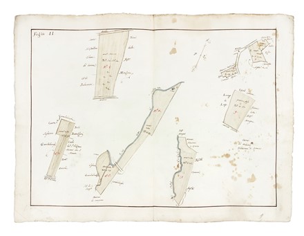  Domenico Maria Viaggi  (perito agrimensore a Bologna, ) [attribuito a] : Regesto e dieci cabrei della tenuta detta La Cagnona del Marchese Scipione Capponi nel comprensorio savignanese.  - Auction Arte Antica, Moderna e Contemporanea [parte I] - Libreria Antiquaria Gonnelli - Casa d'Aste - Gonnelli Casa d'Aste