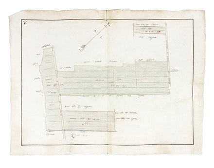  Domenico Maria Viaggi  (perito agrimensore a Bologna, ) [attribuito a] : Regesto e dieci cabrei della tenuta detta La Cagnona del Marchese Scipione Capponi nel comprensorio savignanese.  - Auction Arte Antica, Moderna e Contemporanea [parte I] - Libreria Antiquaria Gonnelli - Casa d'Aste - Gonnelli Casa d'Aste