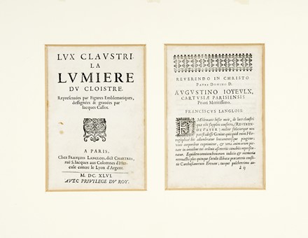  Jacques Callot  (Nancy, 1592 - 1635) : Lux claustri ou la lumi�re du cloitre.  - Auction Arte Antica, Moderna e Contemporanea [parte I] - Libreria Antiquaria Gonnelli - Casa d'Aste - Gonnelli Casa d'Aste