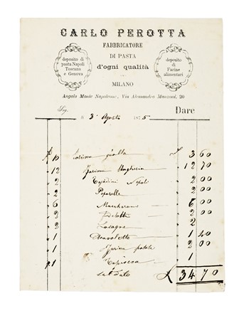 Raccolta di 68 carte intestate di ditte milanesi (negozi carrozze, panni, cristalli, strumenti musicali, cioccolata, porcellane, tappezzerie ecc). Storia locale, Storia, Diritto e Politica  - Auction Libri, Autografi e Manoscritti - Libreria Antiquaria Gonnelli - Casa d'Aste - Gonnelli Casa d'Aste