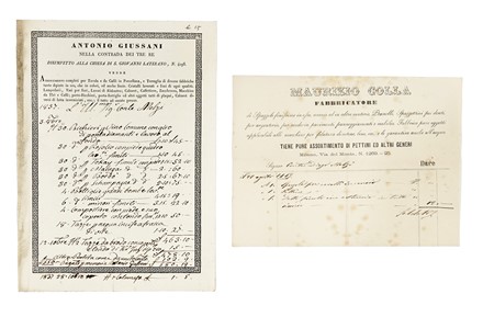 Raccolta di 68 carte intestate di ditte milanesi (negozi carrozze, panni, cristalli, strumenti musicali, cioccolata, porcellane, tappezzerie ecc). Storia locale, Storia, Diritto e Politica  - Auction Libri, Autografi e Manoscritti - Libreria Antiquaria Gonnelli - Casa d'Aste - Gonnelli Casa d'Aste