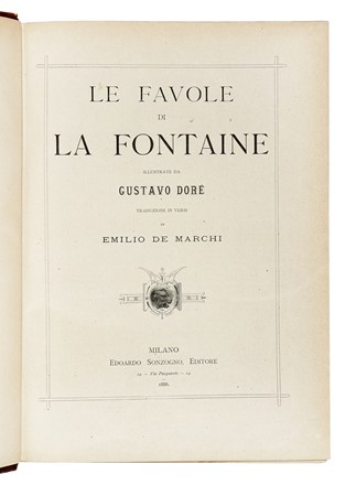  La Fontaine Jean (de) : Le favole di La Fontaine illustrate da Gustavo Dor�...  Gustave Dor�  (Strasbourg, 1832 - Paris, 1883)  - Asta Libri, Autografi e Manoscritti - Libreria Antiquaria Gonnelli - Casa d'Aste - Gonnelli Casa d'Aste