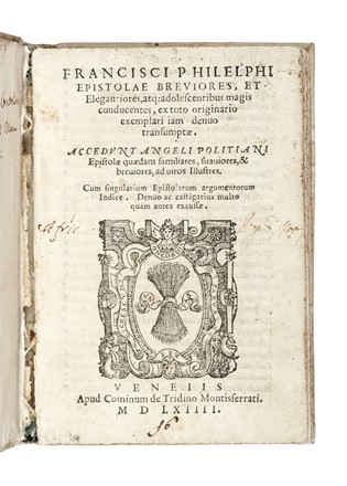  Filelfo Francesco : Epistolae breviores...  - Asta Libri, Autografi e Manoscritti - Libreria Antiquaria Gonnelli - Casa d'Aste - Gonnelli Casa d'Aste