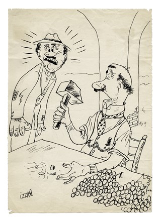  Mario Bazzi  (Bologna, 1891 - Milano, 1954) : Lotto composto di 4 vignette satiriche.  - Asta Arte Antica, Moderna e Contemporanea [parte II] - Libreria Antiquaria Gonnelli - Casa d'Aste - Gonnelli Casa d'Aste