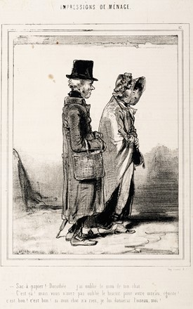  Paul Gavarni  (Parigi, 1804 - 1866) : Lotto composto di 36 tavole dalla serie Impressions de m�nage.  - Auction Arte Antica, Moderna e Contemporanea - Libreria Antiquaria Gonnelli - Casa d'Aste - Gonnelli Casa d'Aste