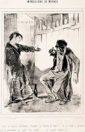  Paul Gavarni  (Parigi, 1804 - 1866) : Lotto composto di 36 tavole dalla serie Impressions de m�nage.  - Auction Arte Antica, Moderna e Contemporanea - Libreria Antiquaria Gonnelli - Casa d'Aste - Gonnelli Casa d'Aste