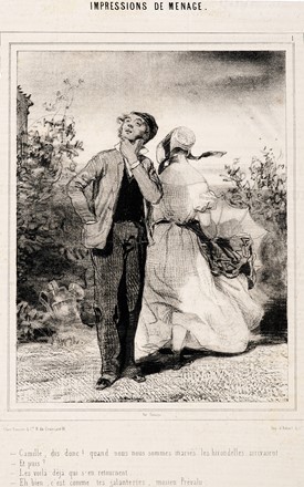  Paul Gavarni  (Parigi, 1804 - 1866) : Lotto composto di 36 tavole dalla serie Impressions de m�nage.  - Auction Arte Antica, Moderna e Contemporanea - Libreria Antiquaria Gonnelli - Casa d'Aste - Gonnelli Casa d'Aste