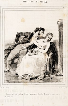  Paul Gavarni  (Parigi, 1804 - 1866) : Lotto composto di 36 tavole dalla serie Impressions de m�nage.  - Auction Arte Antica, Moderna e Contemporanea - Libreria Antiquaria Gonnelli - Casa d'Aste - Gonnelli Casa d'Aste