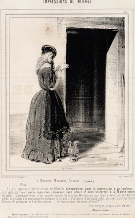  Paul Gavarni  (Parigi, 1804 - 1866) : Lotto composto di 36 tavole dalla serie Impressions de m�nage.  - Auction Arte Antica, Moderna e Contemporanea - Libreria Antiquaria Gonnelli - Casa d'Aste - Gonnelli Casa d'Aste