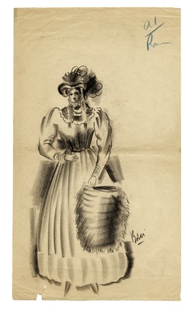  Paolo Ricci  (Barletta, 1908 - Napoli, 1986) : Lotto composto di 4 bozzetti costumistici.  - Asta Arte Antica, Moderna e Contemporanea [parte II] - Libreria Antiquaria Gonnelli - Casa d'Aste - Gonnelli Casa d'Aste