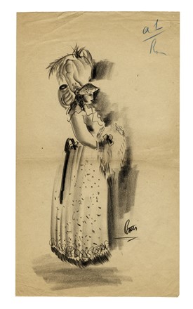  Paolo Ricci  (Barletta, 1908 - Napoli, 1986) : Lotto composto di 4 bozzetti costumistici.  - Asta Arte Antica, Moderna e Contemporanea [parte II] - Libreria Antiquaria Gonnelli - Casa d'Aste - Gonnelli Casa d'Aste