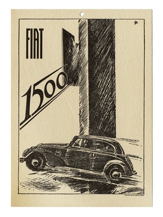 Lotto composto di 2 piccoli manifesti per la Fiat.  Mario Sironi  (Sassari, 1885 - Milano, 1961), Marcello Dudovich  (Trieste, 1878 - Milano, 1962)  - Asta Arte Antica, Moderna e Contemporanea [parte II] - Libreria Antiquaria Gonnelli - Casa d'Aste - Gonnelli Casa d'Aste